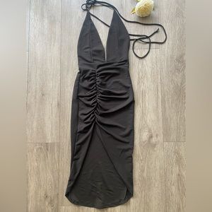 FASHION NOVA High-Low Halter Midi Dress